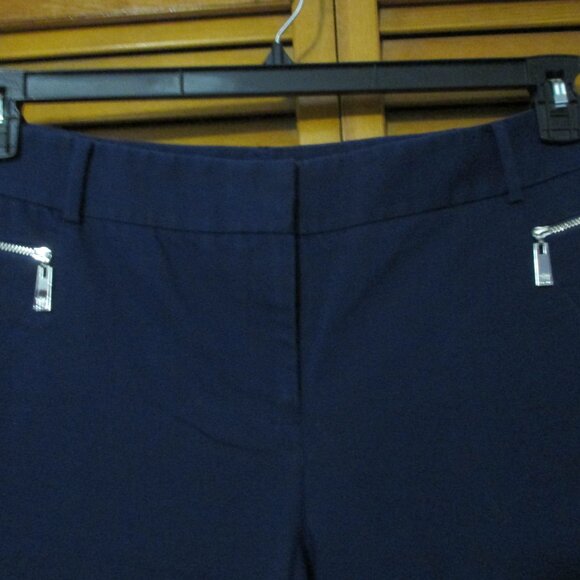 Chaus of New York navy cropped pants zipper pockets & stretch size 14 - Picture 5 of 11